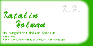 katalin holman business card